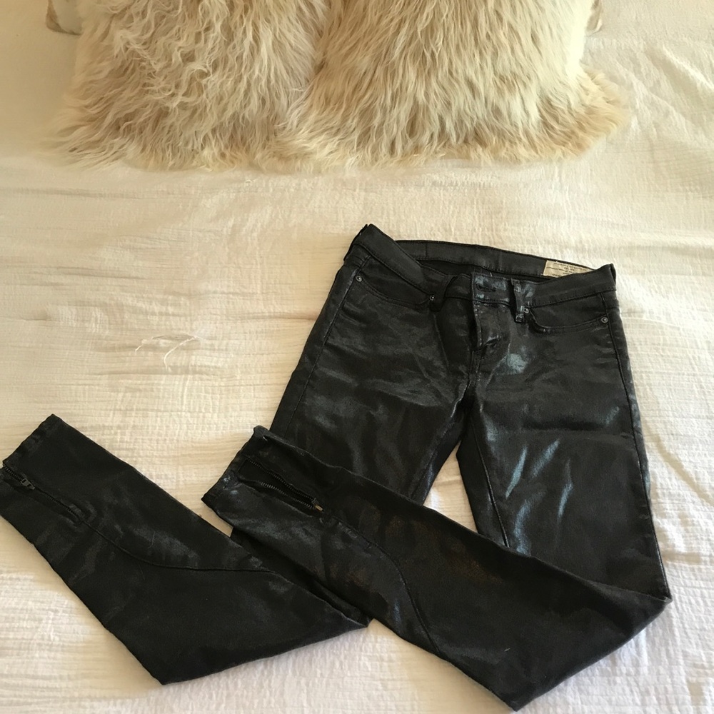 All Saints Black Waxed jeans